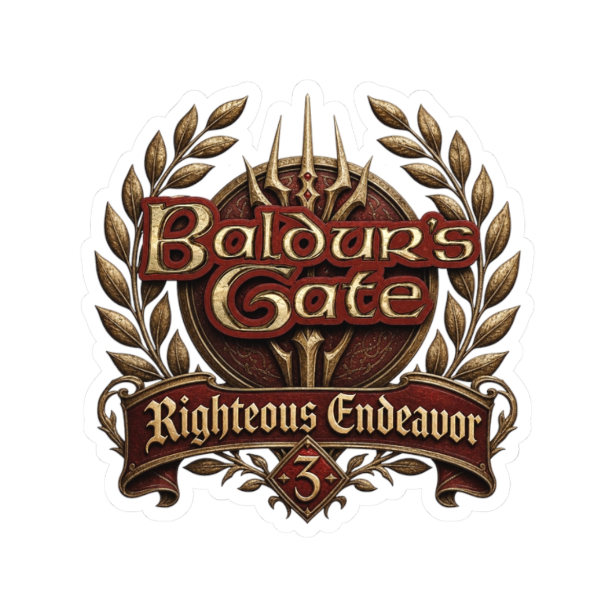 Baldur's Gate 3 "s Gate 3. Recreate their logo: " Sticker - Official stickers merchandise