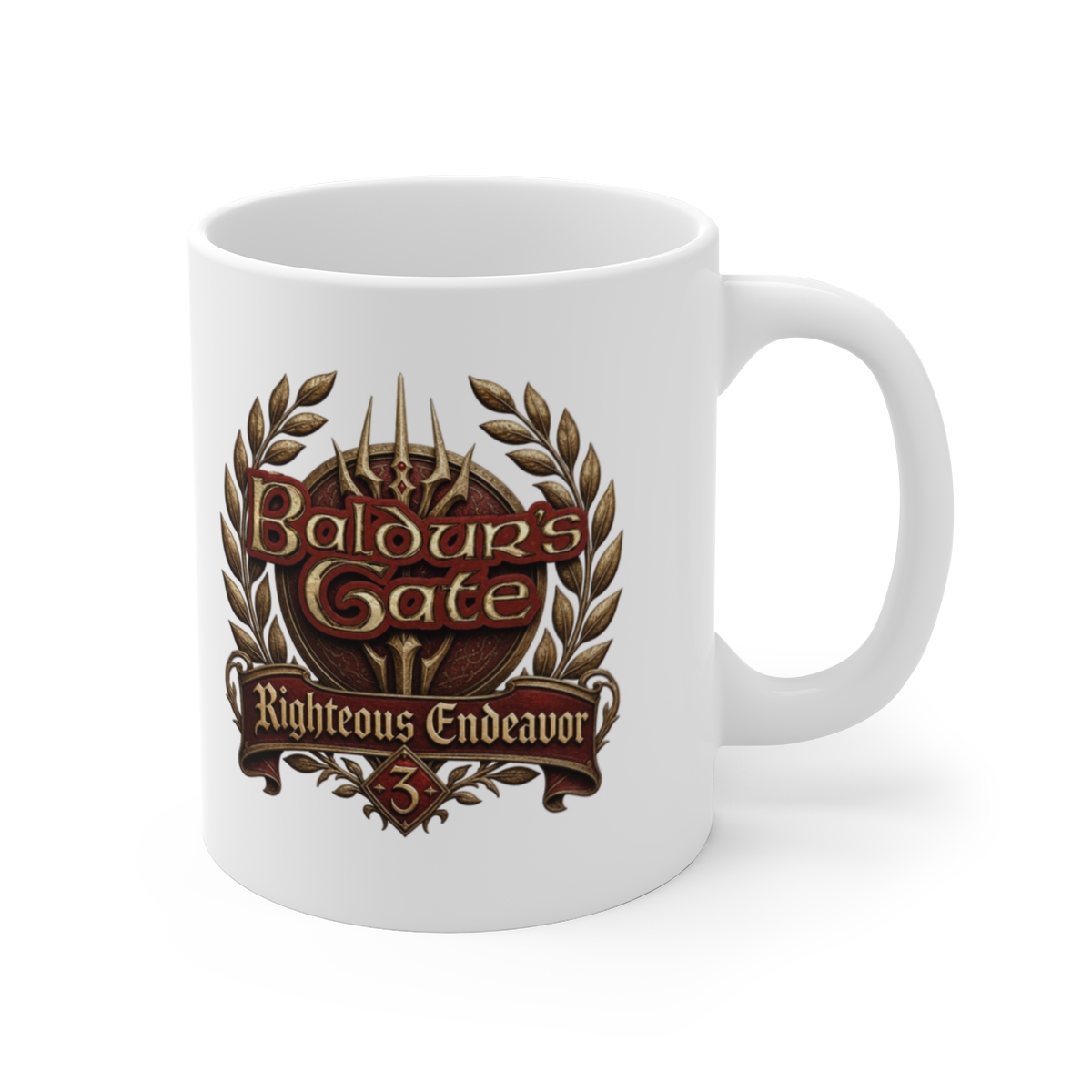 Baldur's Gate 3 "s Gate 3. Recreate their logo: " White Mug - Official mugs merchandise